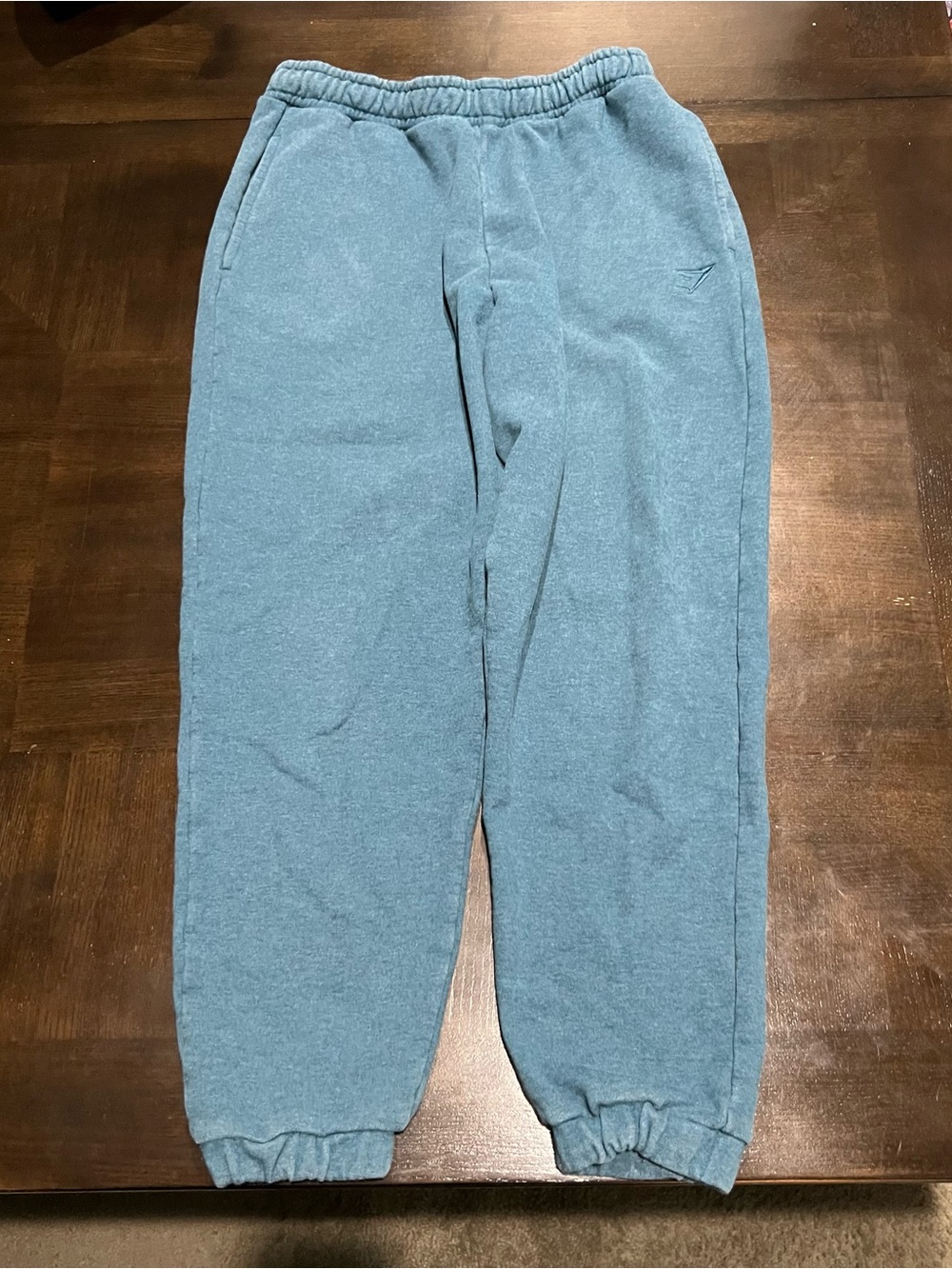 Gymshark Blue Fleece Jogger Pants Activewear Athletic Waist S